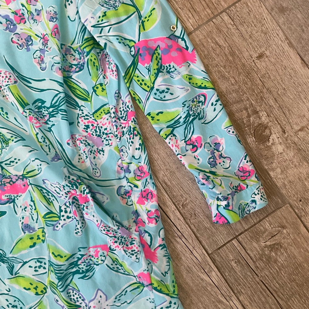 LILLY PULITZER Lilith Tunic Bali Blue Sway This Way - Picture 4 of 5